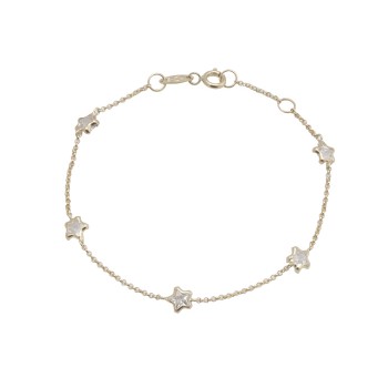 Pulseira com Zircônias Estrelas 